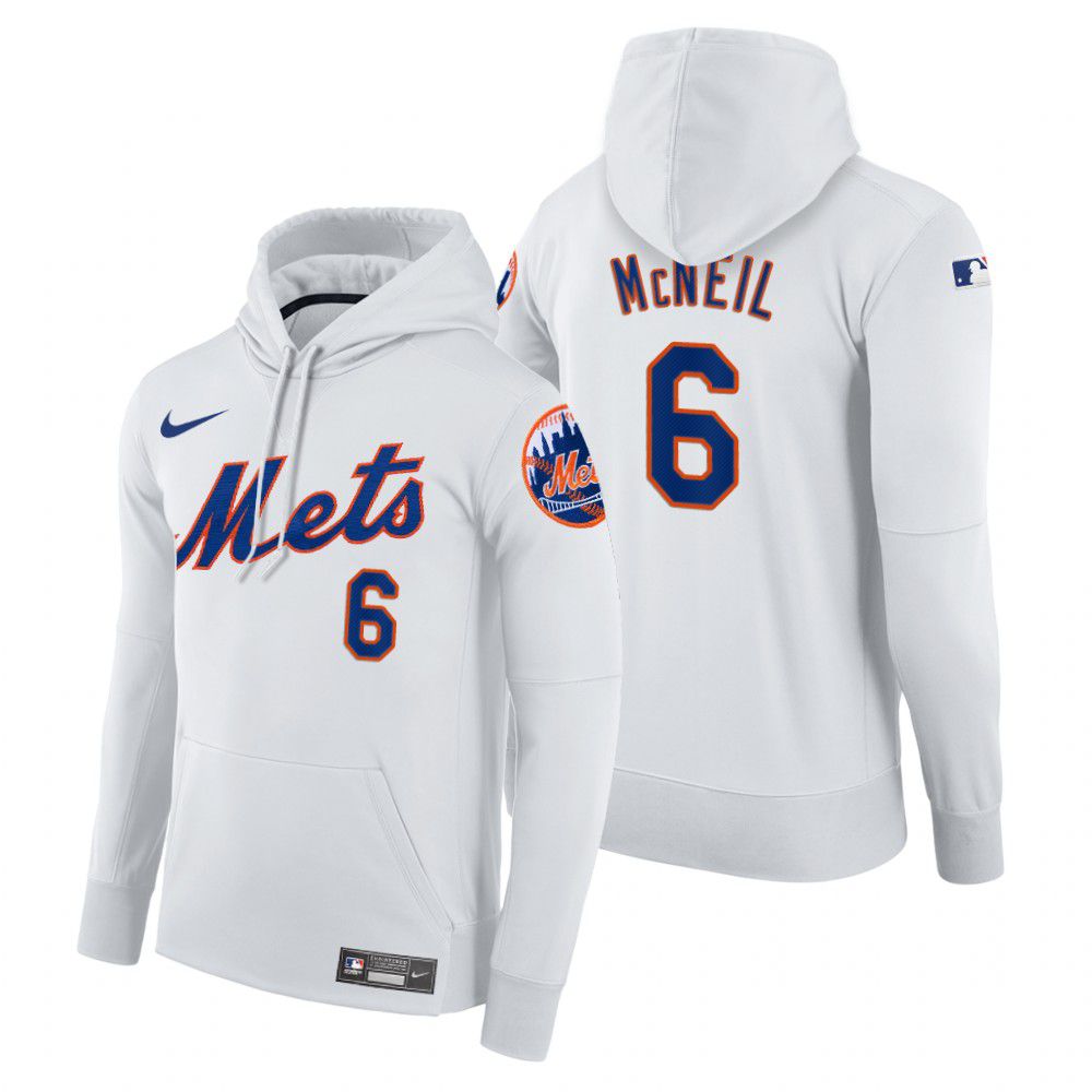 Men New York Mets #6 Mcneil white home hoodie 2021 MLB Nike Jerseys